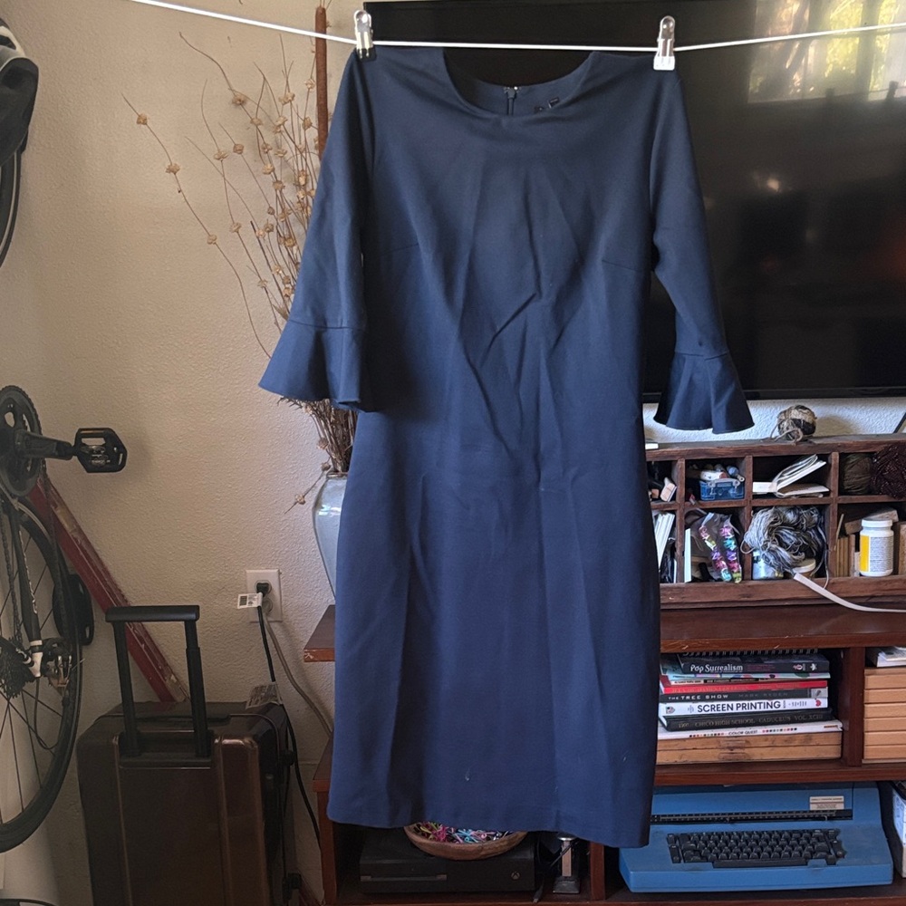 Banana Republic Dark Blue 3/4 Sleeve Dress
